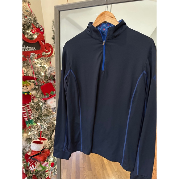 Romfh Quarter Zip Long Sleeve Sun Shirt Shirt, XS Navy - Picture 2 of 4